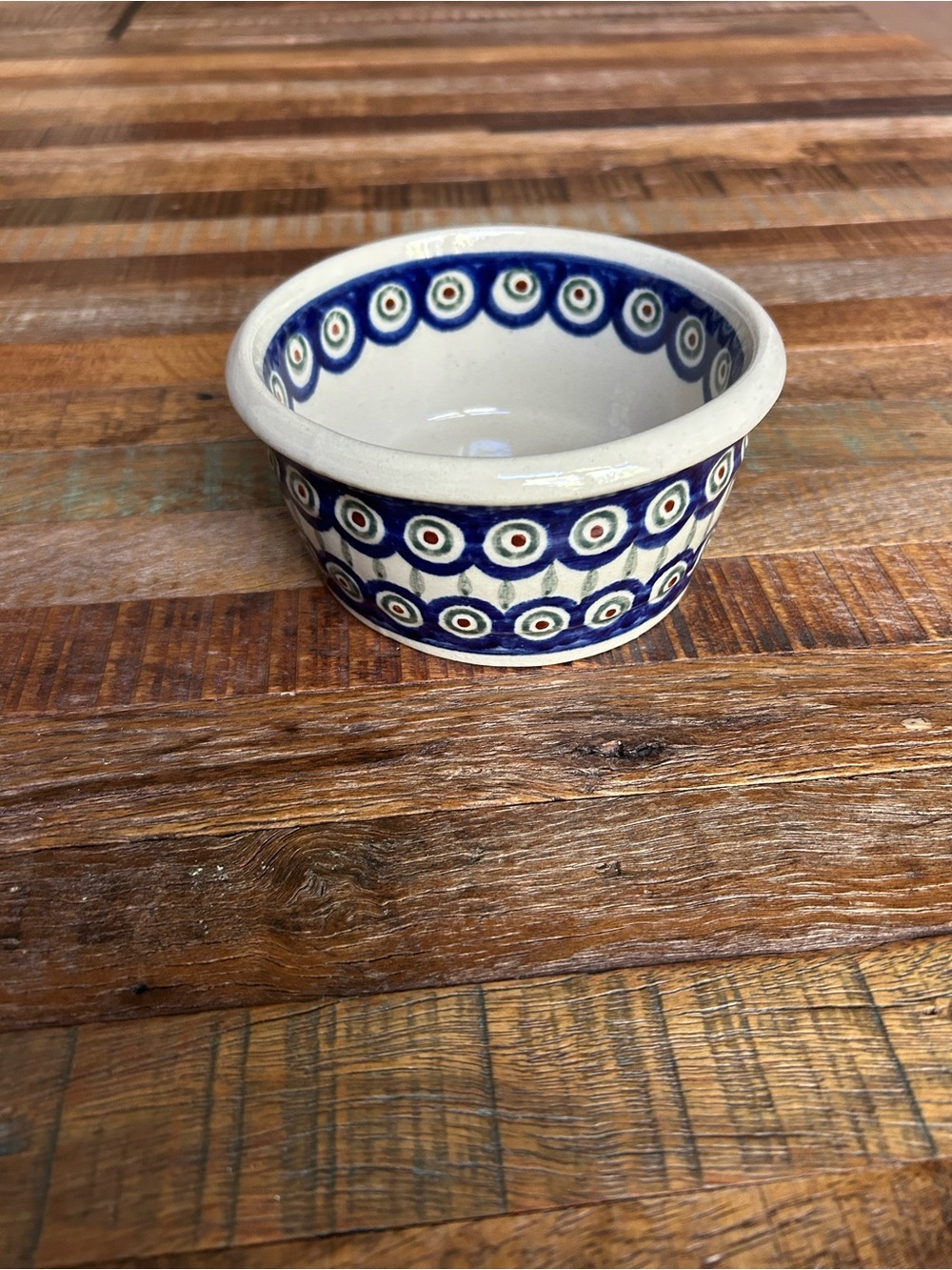 Boleslawiec Polish Pottery Blue Peacock 5” Bowl. Vintage.